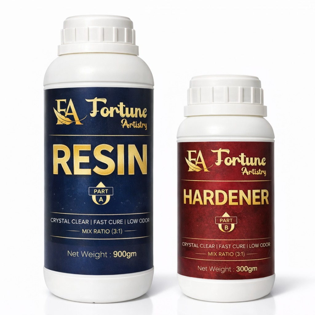 ea fortune artistry crystal clear epoxy resin kit – 3:1 mix ratio (1.2kg / 4kg / 12kg)